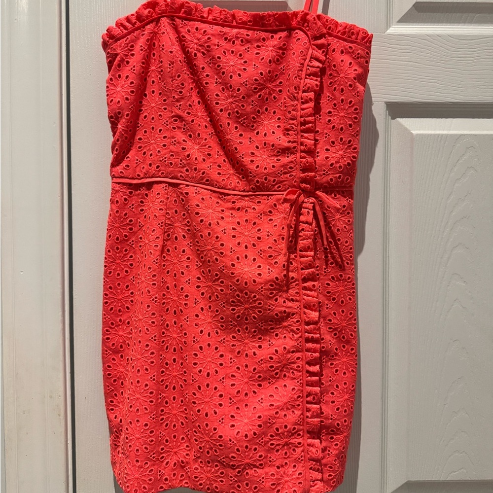Lilly Pulitzer Coral Eyelet Mini Dress
